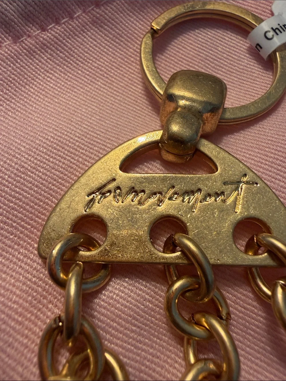 Free People Gold-Tone Floral Charm Keychain